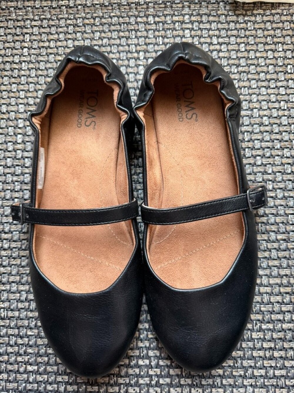TOMS Made for Good Vegan Leather W7.5 Mary Jane Ballet Flats